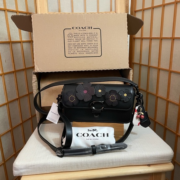 Coach Tea Roses Baguette Bag with Coach Cherry Hangtag & Mini Cherry Charm NWT - Picture 17 of 17